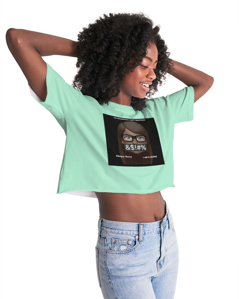 Angry pastel green Women's Lounge Cropped Tee