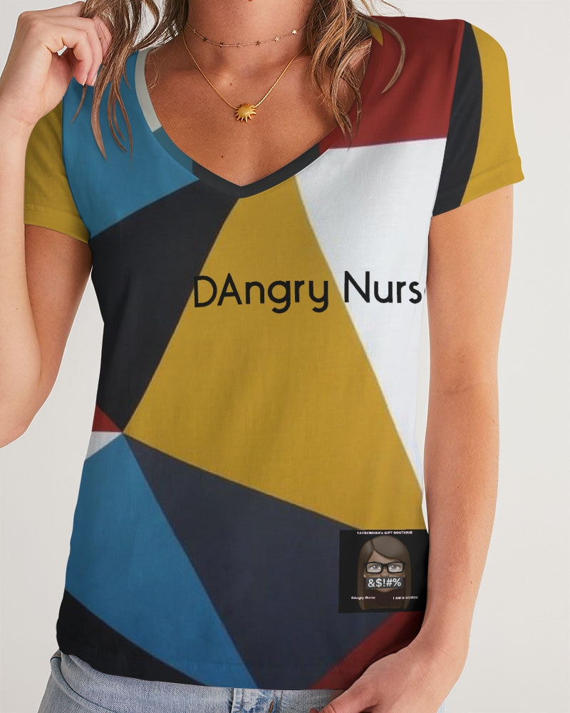 Angry Triangles Women's V-Neck Tee
