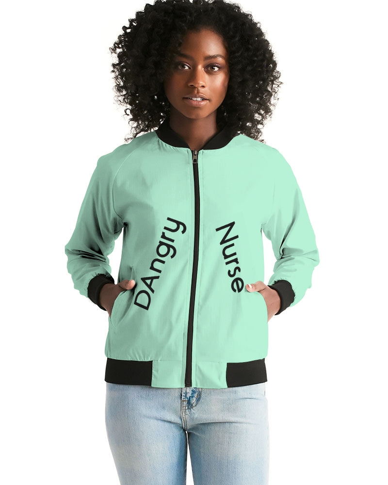 Angry pastel green Women's Bomber Jacket