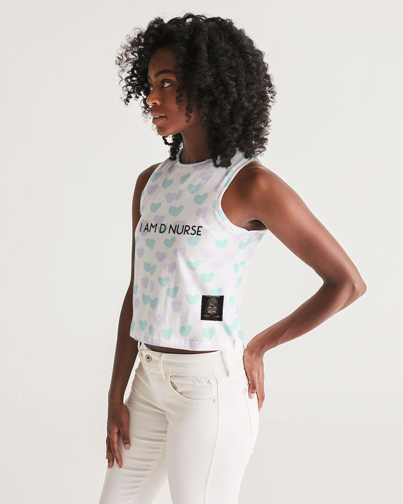 Angry pink Hearts Women's Cropped Tank