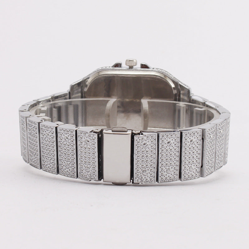 Fashion Square Diamond Full Diamond Roman Scale Women's Watch