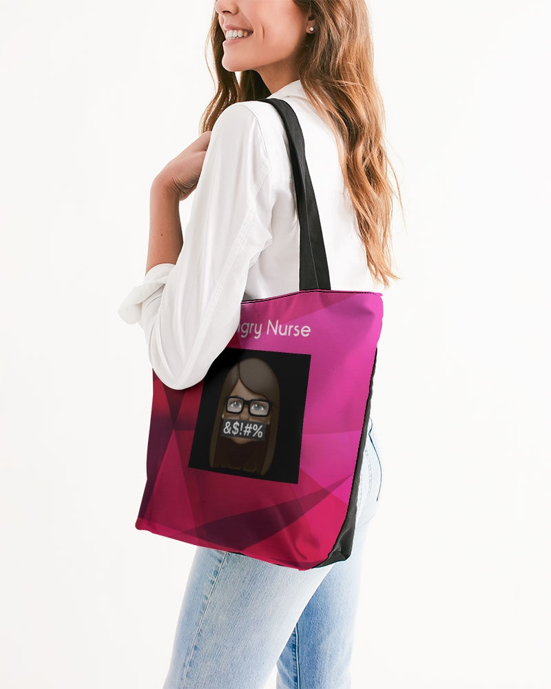 DAngry Pink Canvas Zip Tote