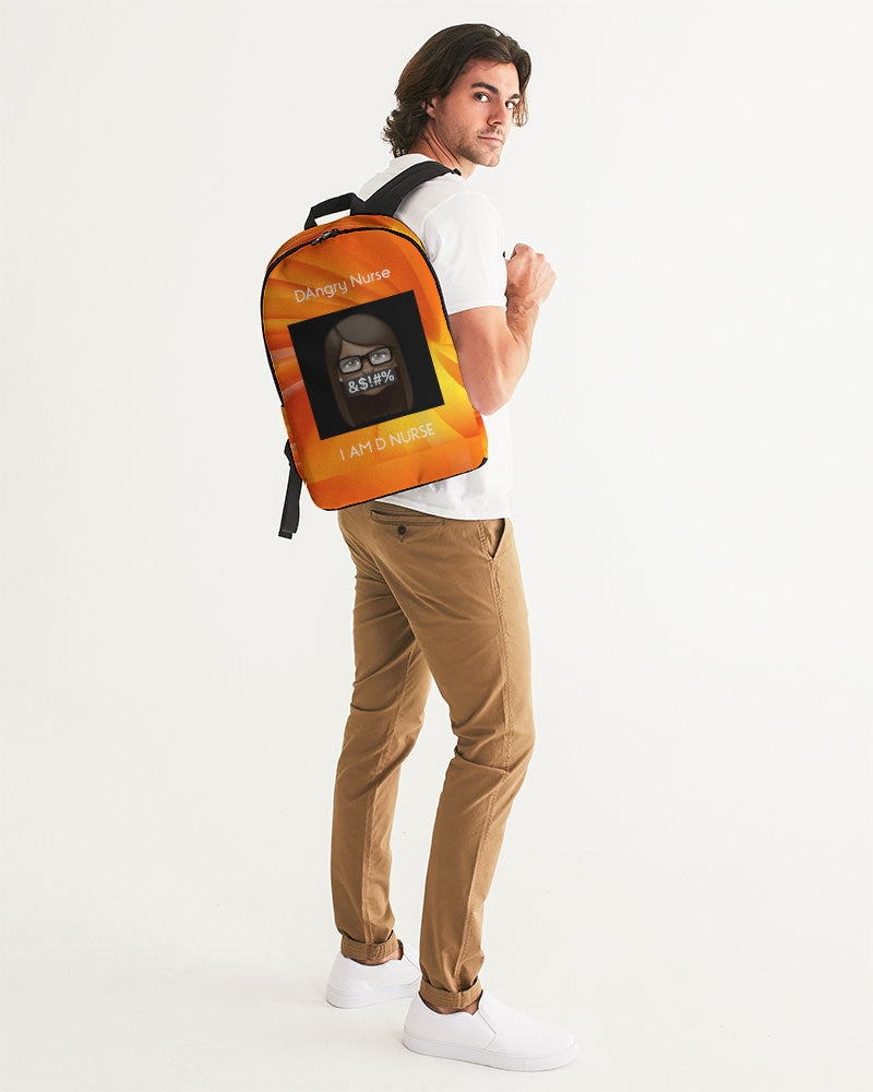 angry orange Large Backpack