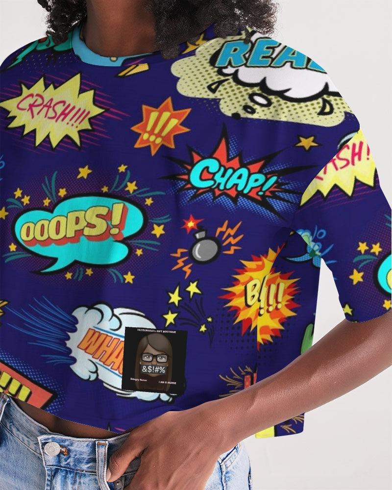 Angry Words Women's Lounge Cropped Tee