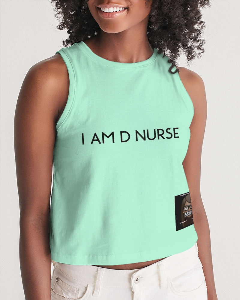 Angry pastel green Women's Cropped Tank