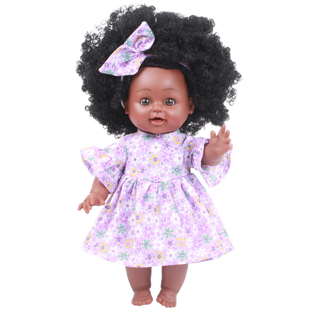 Imitation enamel plastic soft glue black baby doll