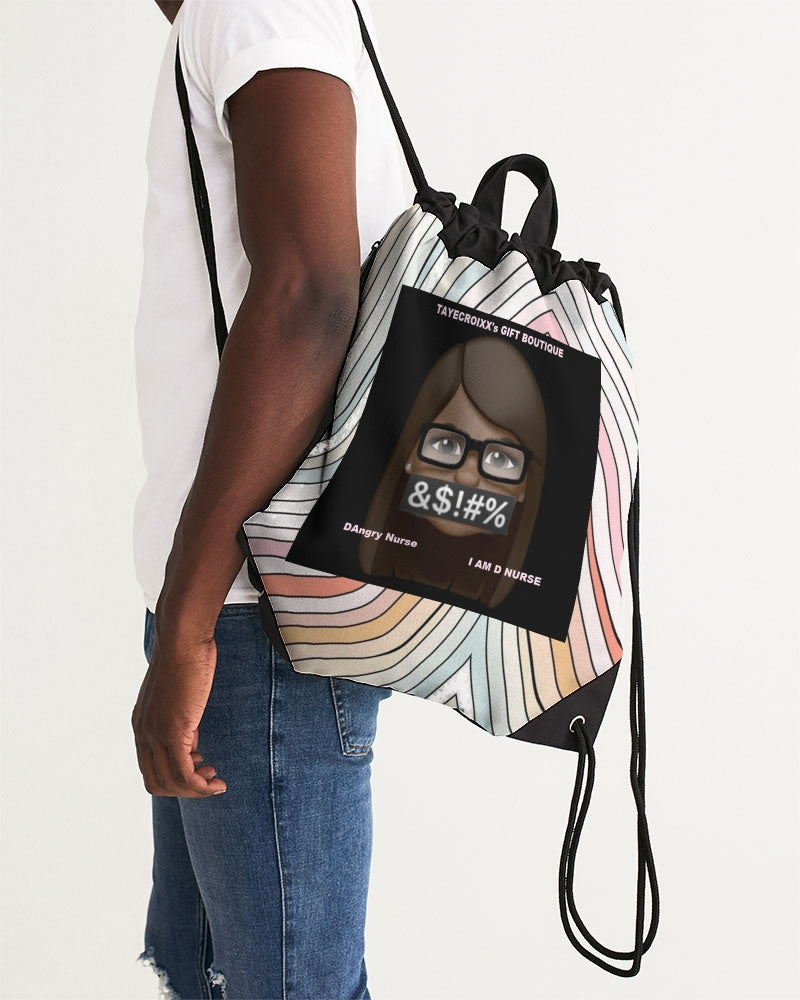 Angry waves Canvas Drawstring Bag