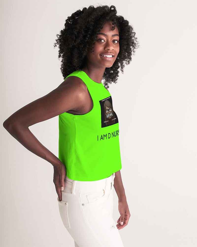 neon green Women's Cropped Tank