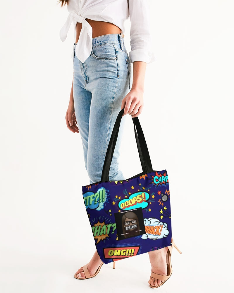 Angry Words Canvas Zip Tote