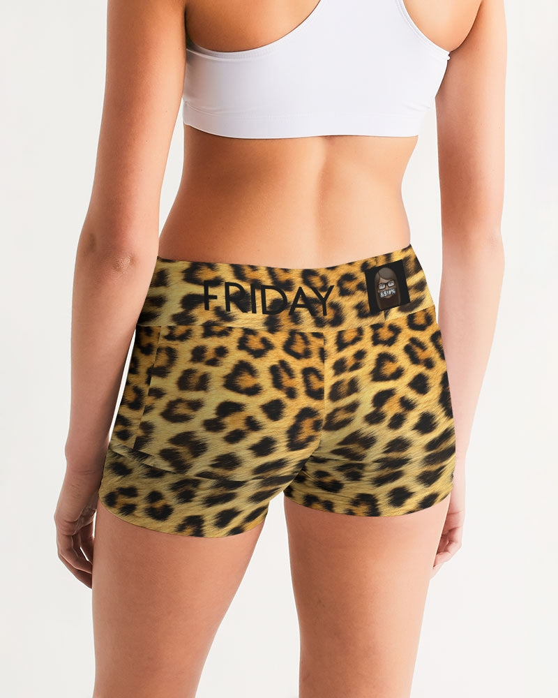 ANGRY LEPORD Women's Mid-Rise Yoga Shorts