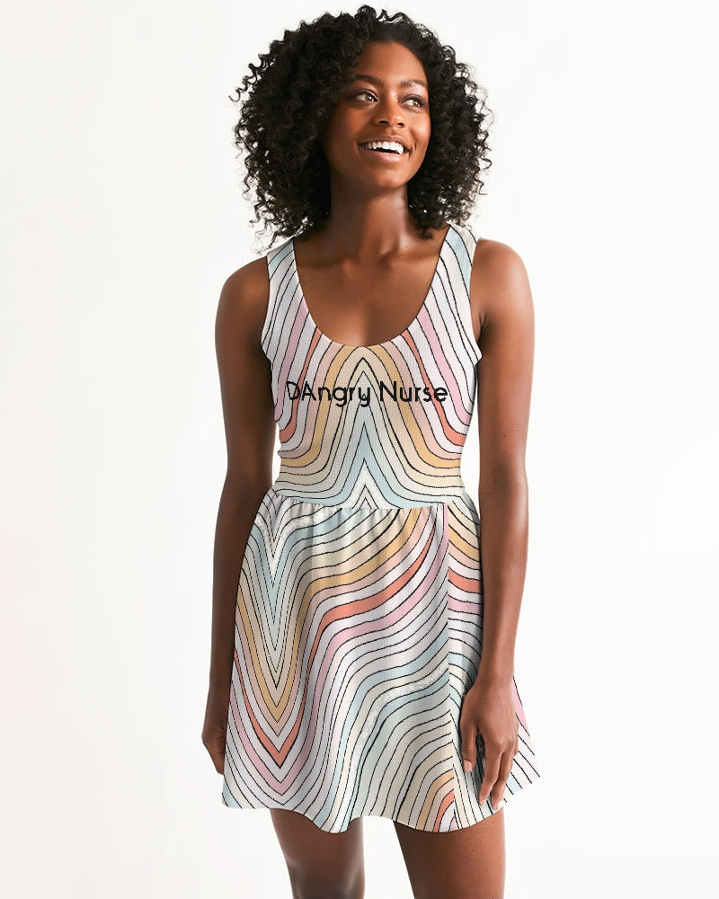 Angry waves Women's Scoop Neck Skater Dress