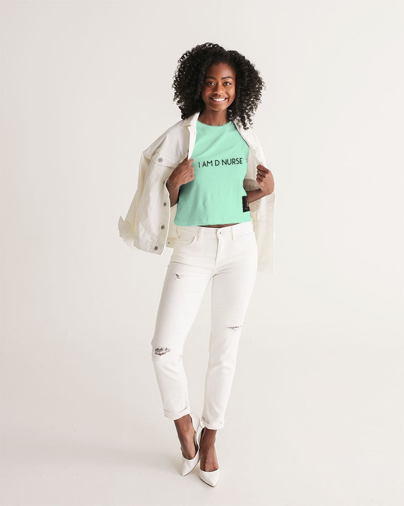 Angry pastel green Women's Cropped Tank