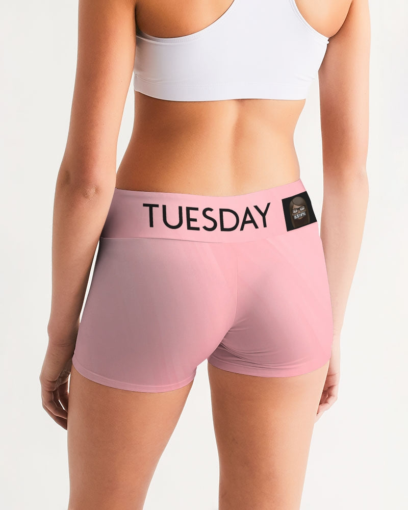 Angry Pink Women's Mid-Rise Yoga Shorts