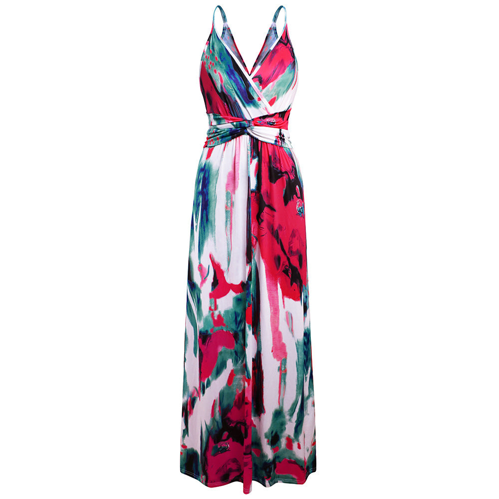 Printed halter dress