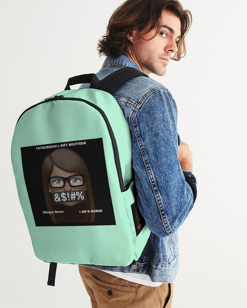 Angry pastel green Large Backpack
