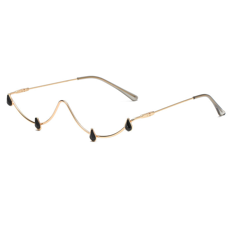 Lower Half Frame Lens Free Decorative Glasses New Fashion