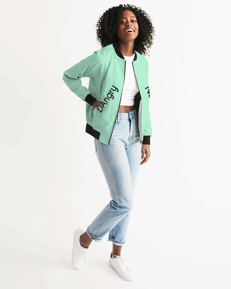 Angry pastel green Women's Bomber Jacket