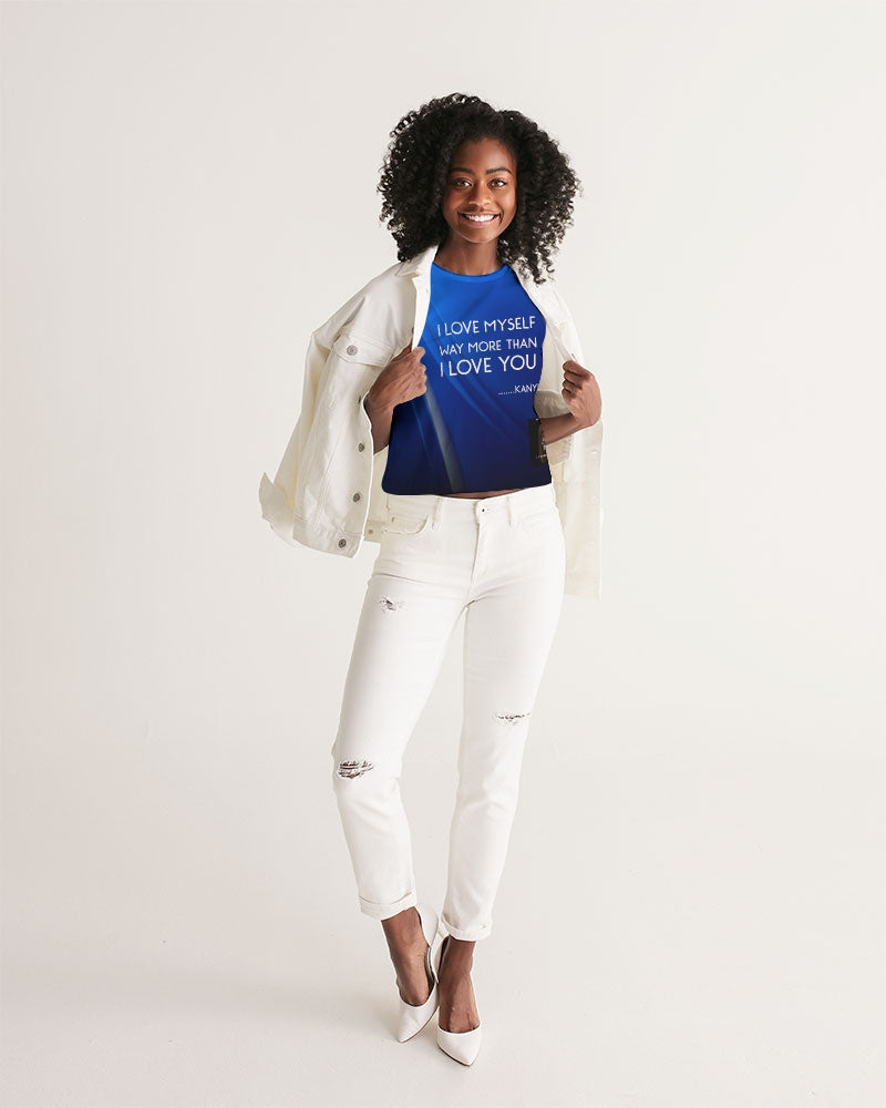 Angry  Blue Women's Cropped Tank