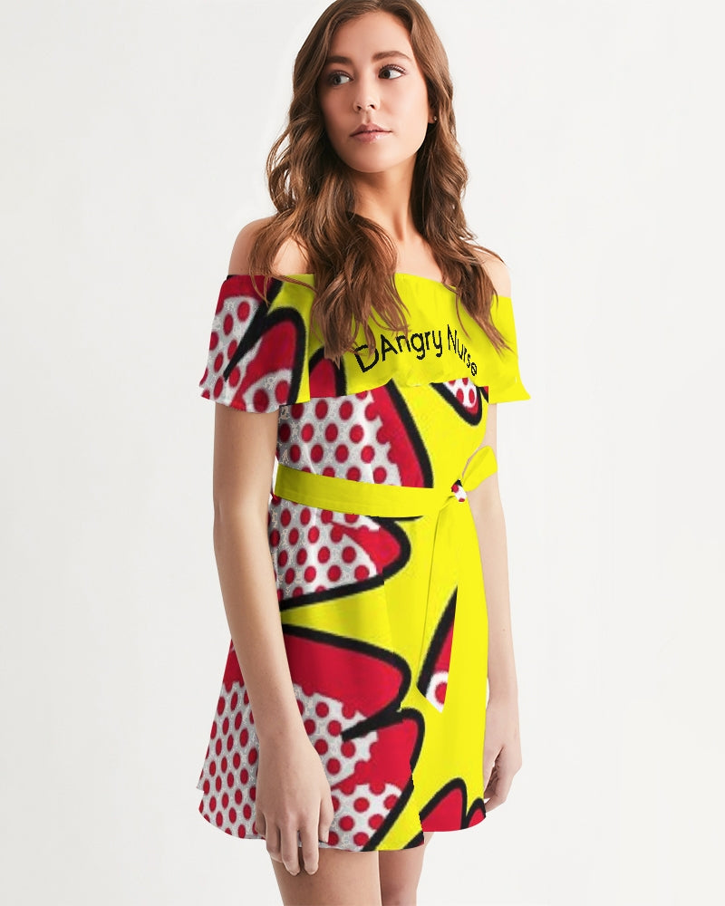 Angry Explosion Women's Off-Shoulder Dress