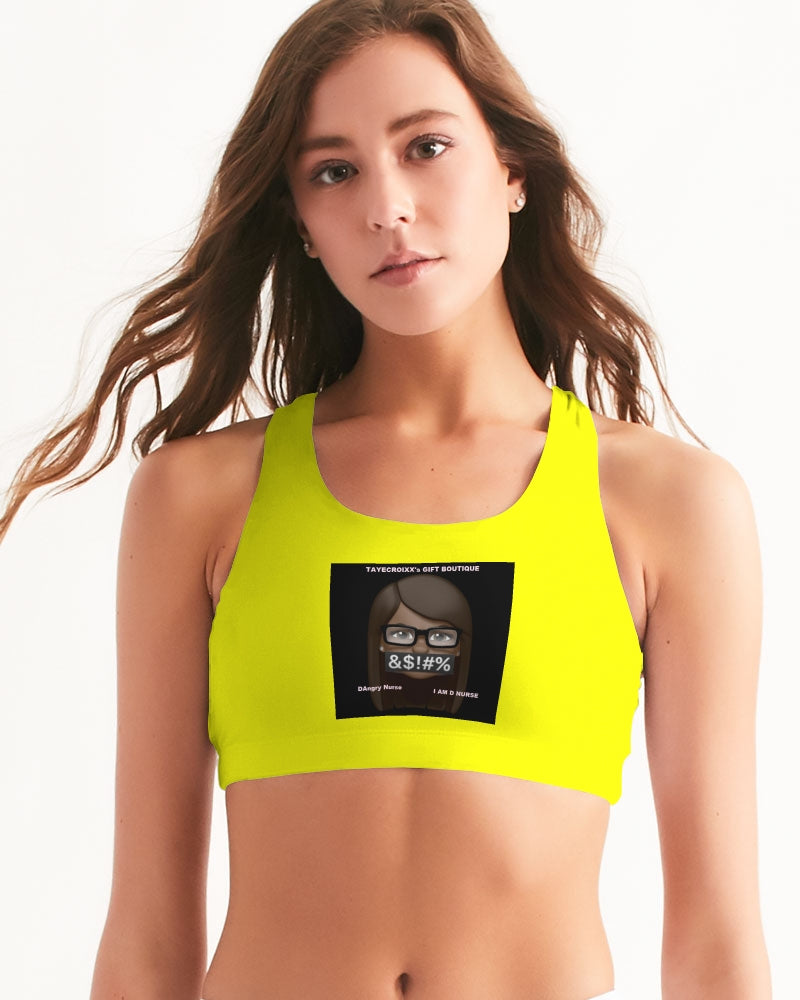 Angry Yellow Women's Seamless Sports Bra