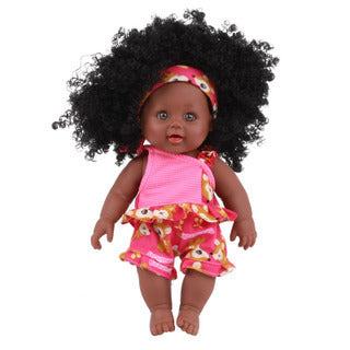 Black African enamel Children's Princess Doll