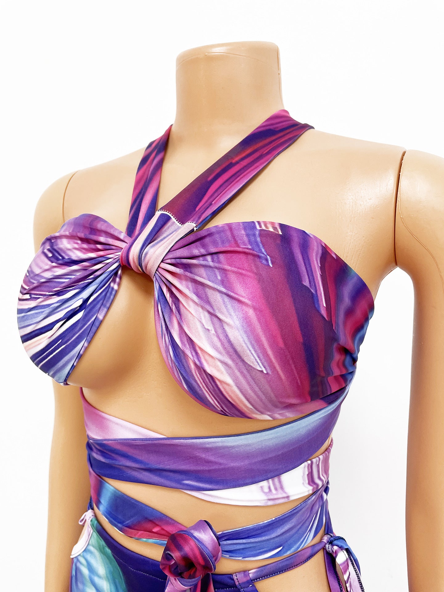 Fashion Sexy Digital Print Breast Wrap Ladies Two-Piece Suit