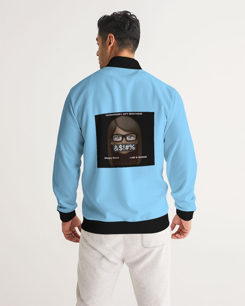 Angry pastel blue Men's Track Jacket