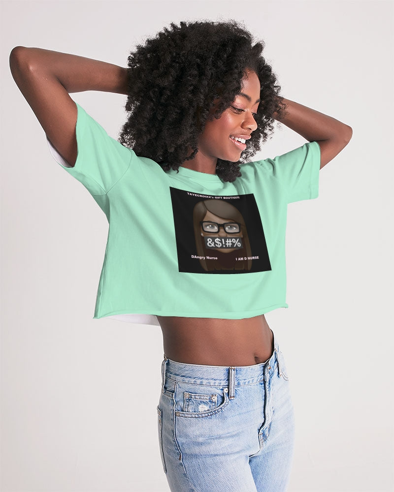 Angry pastel green Women's Lounge Cropped Tee