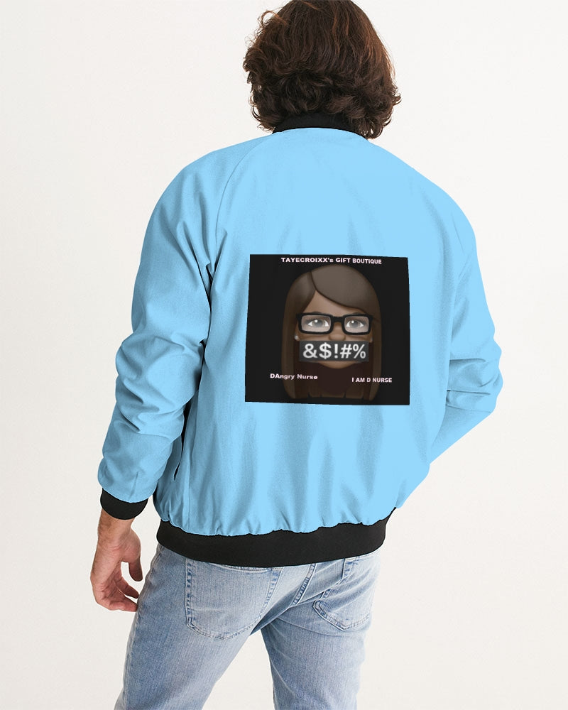Angry pastel blue Men's Bomber Jacket