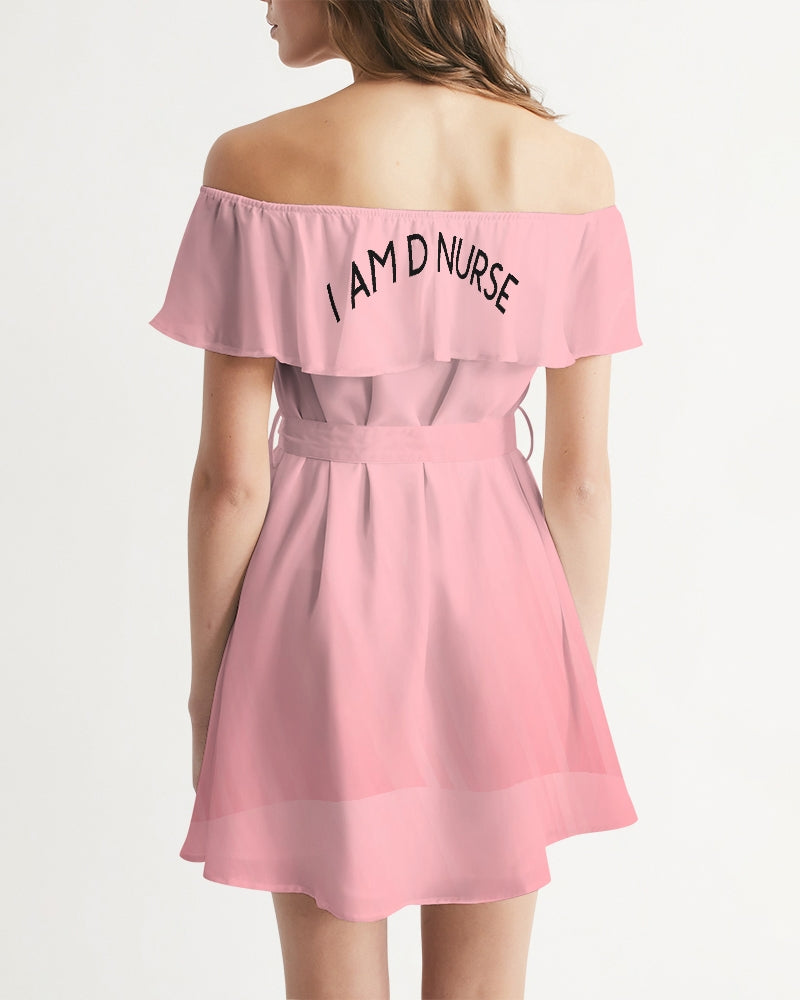 Angry Pink Women's Off-Shoulder Dress