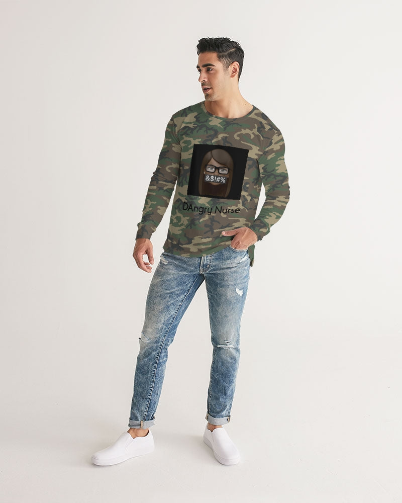 Brown-camo Men's Long Sleeve Tee