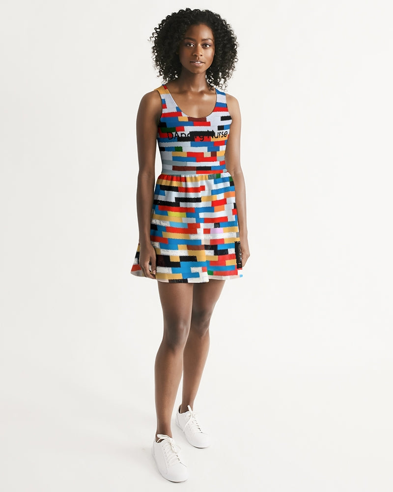 Angry Blocks Women's Scoop Neck Skater Dress