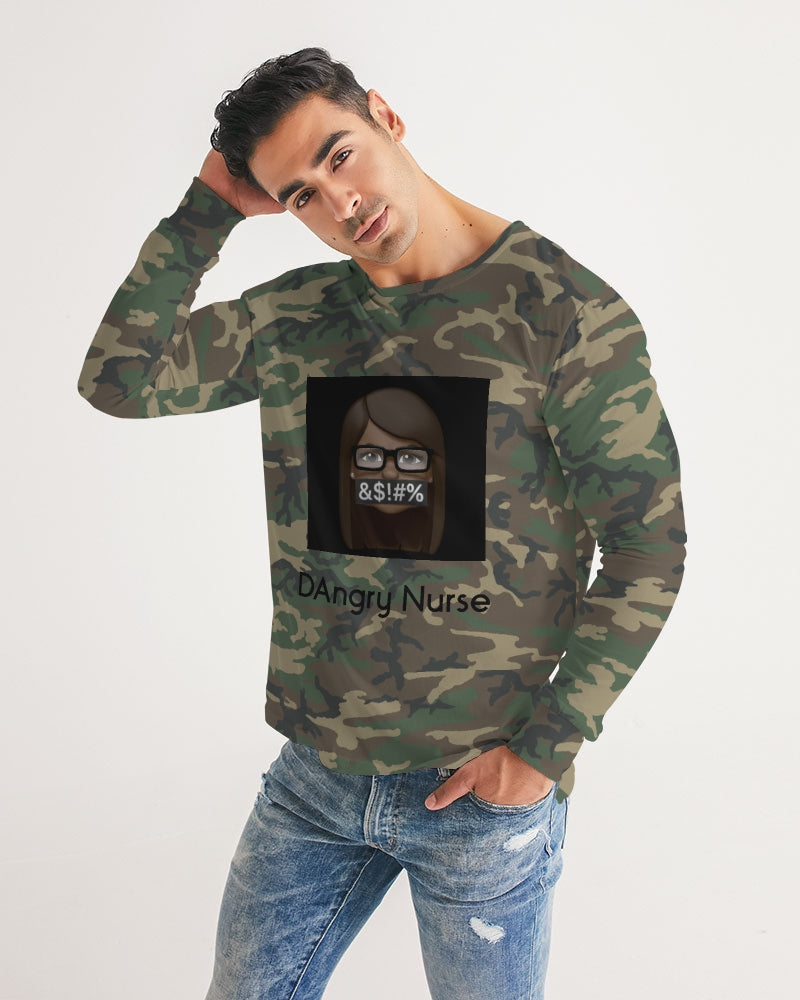 Brown-camo Men's Long Sleeve Tee