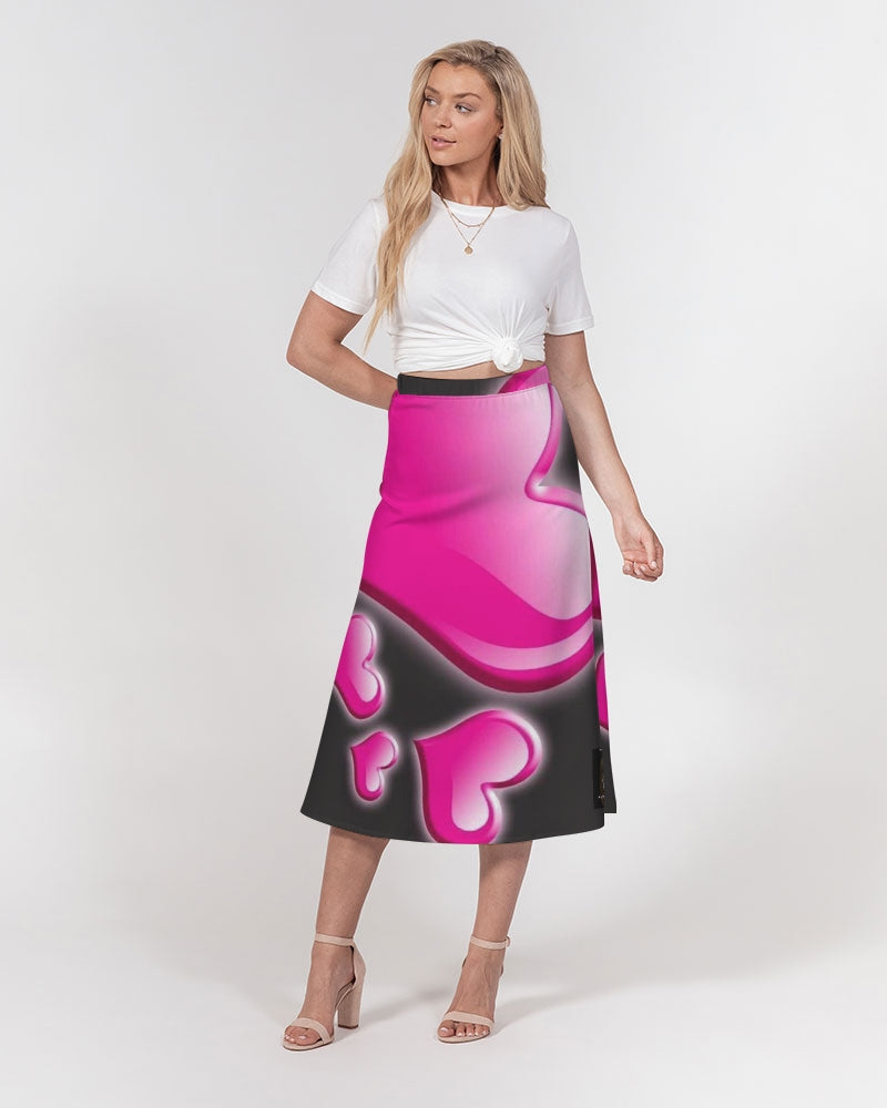 angry heartz Women's A-Line Midi Skirt