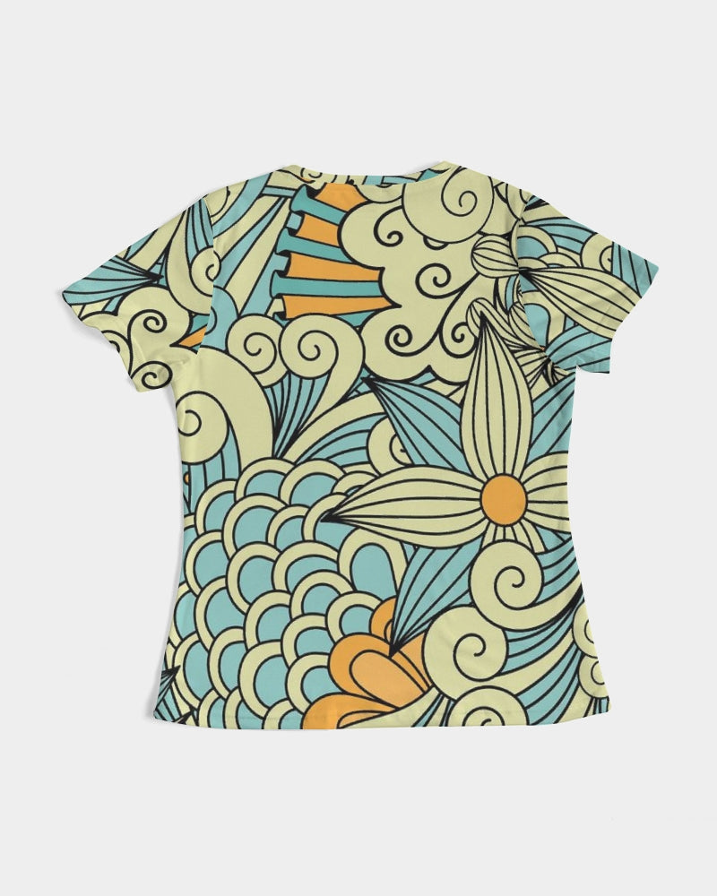 Angry yellow blue green print Women's Tee