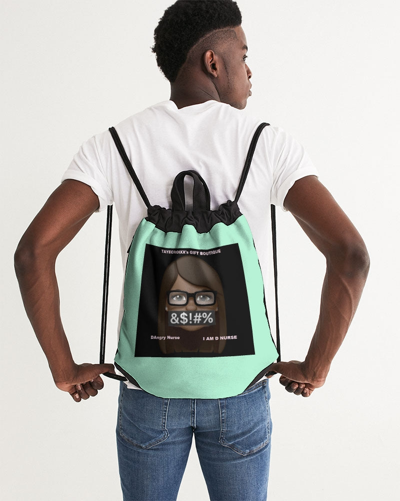 Angry pastel green Canvas Drawstring Bag