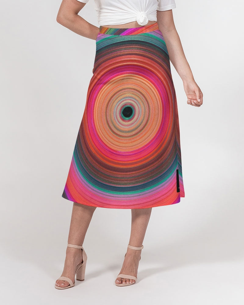 Angry eye Women's A-Line Midi Skirt