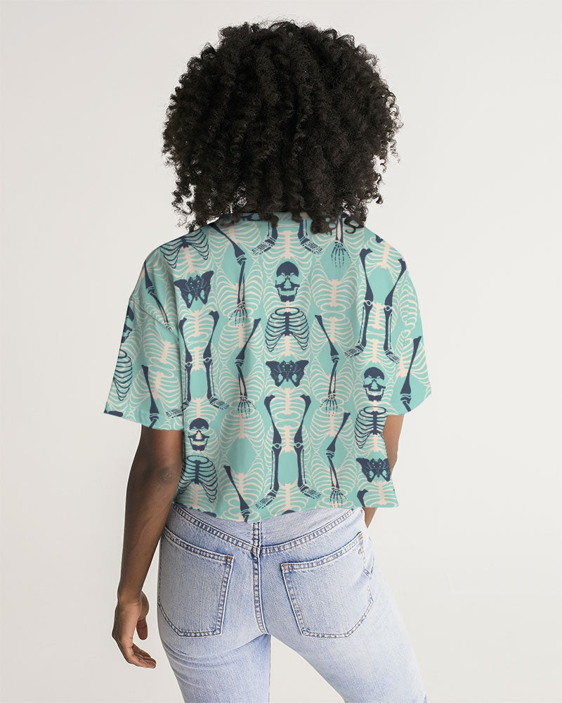 ANGRY SKELeton Women's Lounge Cropped Tee