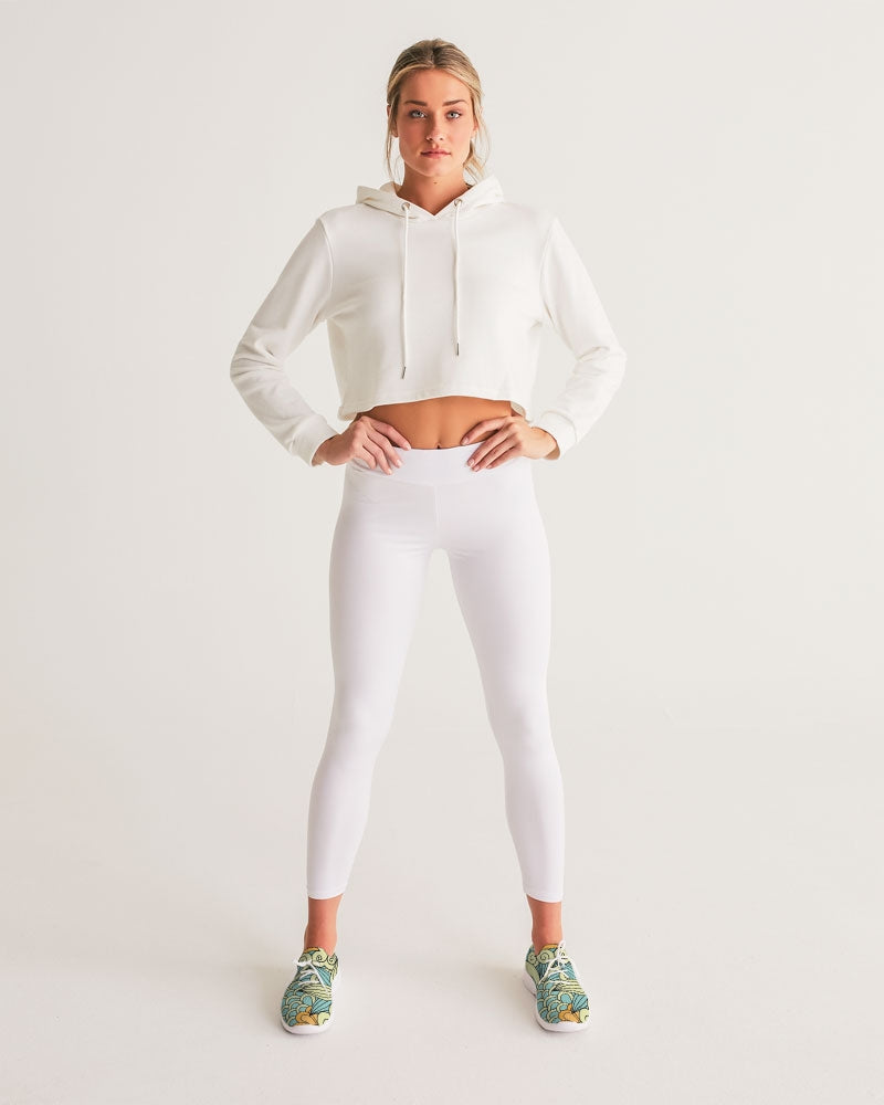 Angry yellow blue green print Women's Lace Up Flyknit Shoe