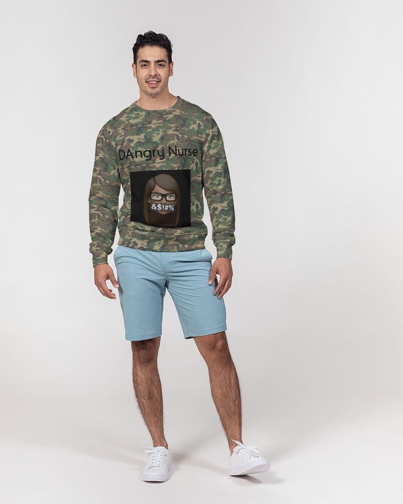 ANGRY CAMOFLAGE Men's Classic French Terry Crewneck Pullover