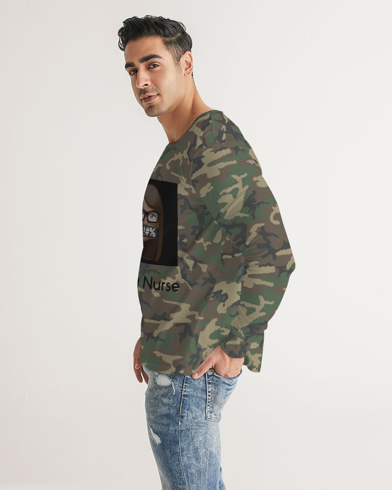 Brown-camo Men's Long Sleeve Tee