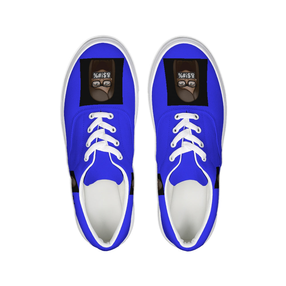 DAngry Nurse Blue Lace Up Canvas Shoe
