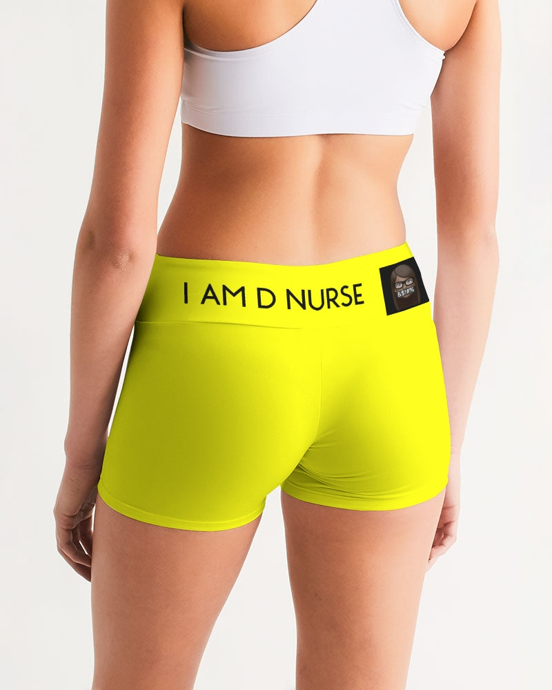 Angry Yellow Women's Mid-Rise Yoga Shorts