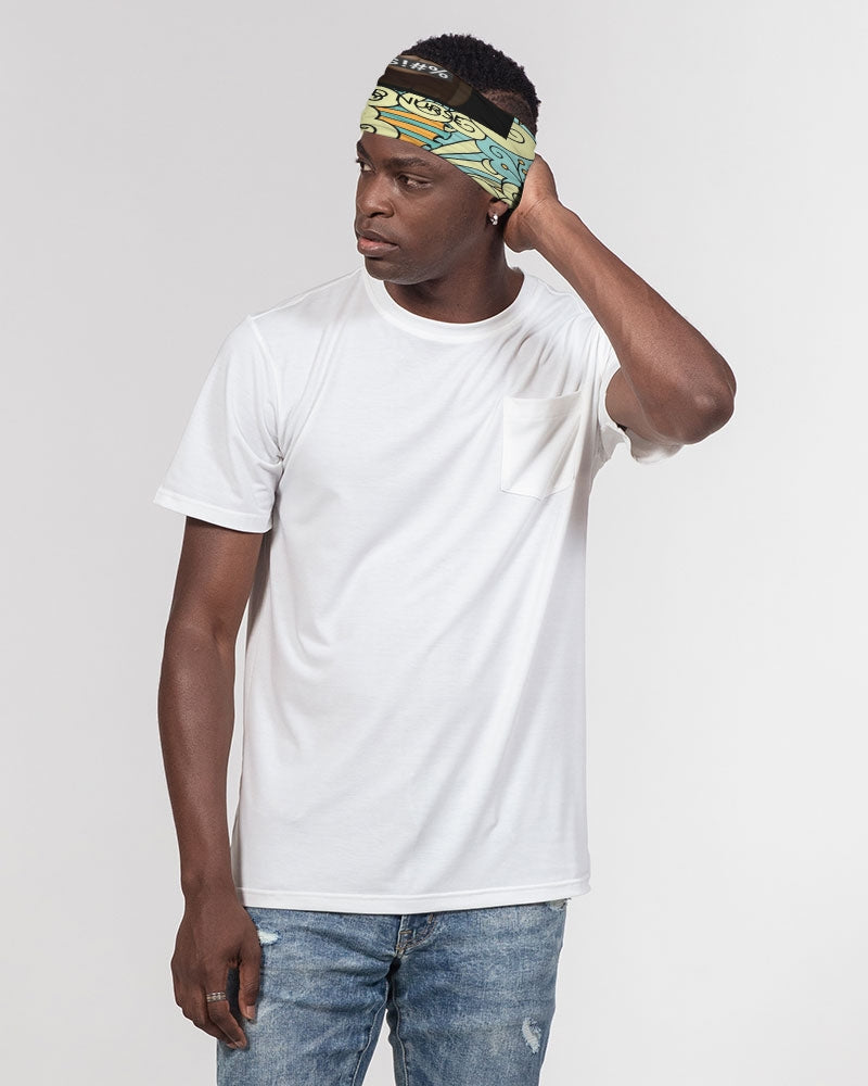 Angry yellow blue green print Neck Gaiter Set