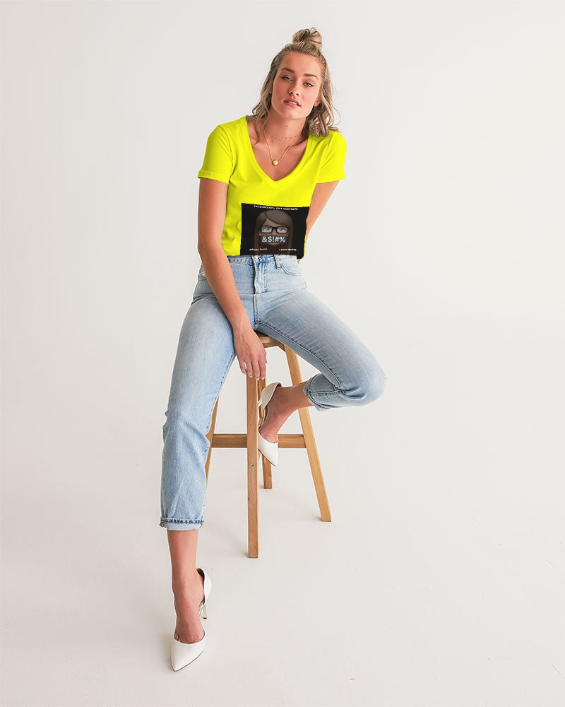 Angry Yellow Women's V-Neck Tee