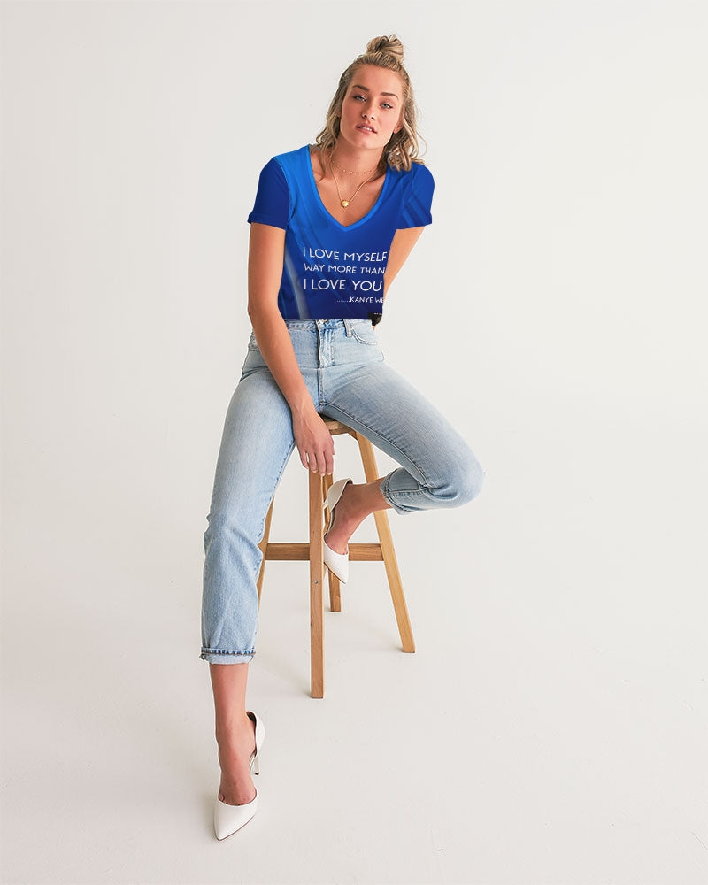 Angry Blue Women's V-Neck Tee