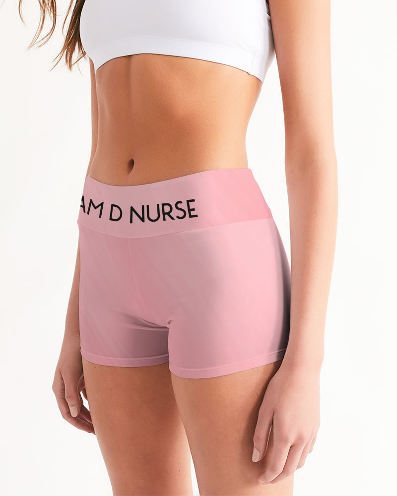 Angry Pink Women's Mid-Rise Yoga Shorts