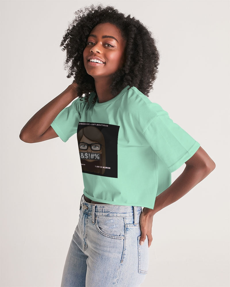 Angry pastel green Women's Lounge Cropped Tee