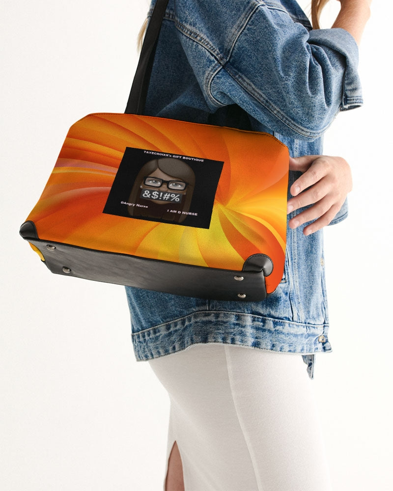 angry orange Shoulder Bag