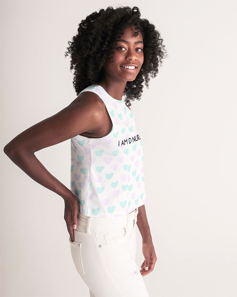 Angry pink Hearts Women's Cropped Tank